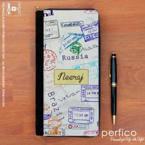 Stamped © Personalized Passport Holder with Zipper