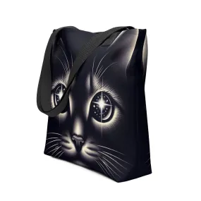 Starlight Cat Tote Bag | Spacious & Trendy | 100% Polyester Fabric | Durable Cotton Handles