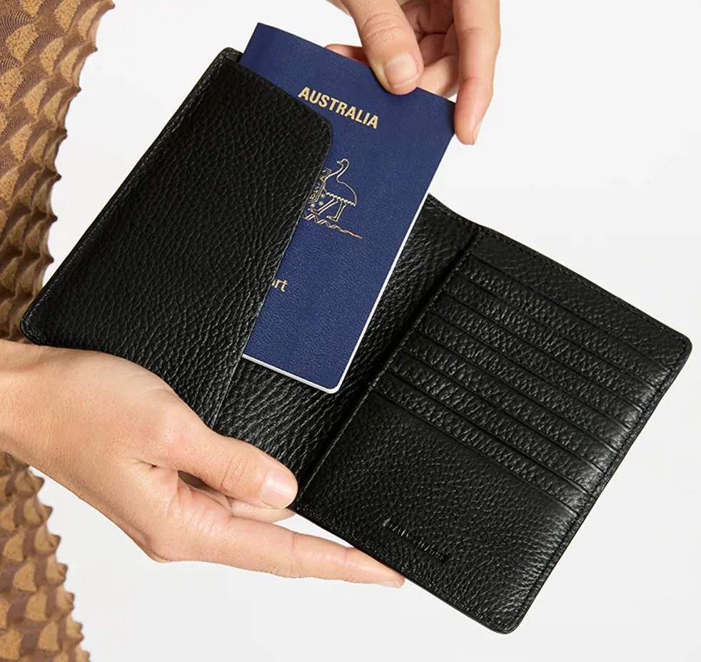 STATUS ANXIETY In Transit Leather Passport Wallet - Black