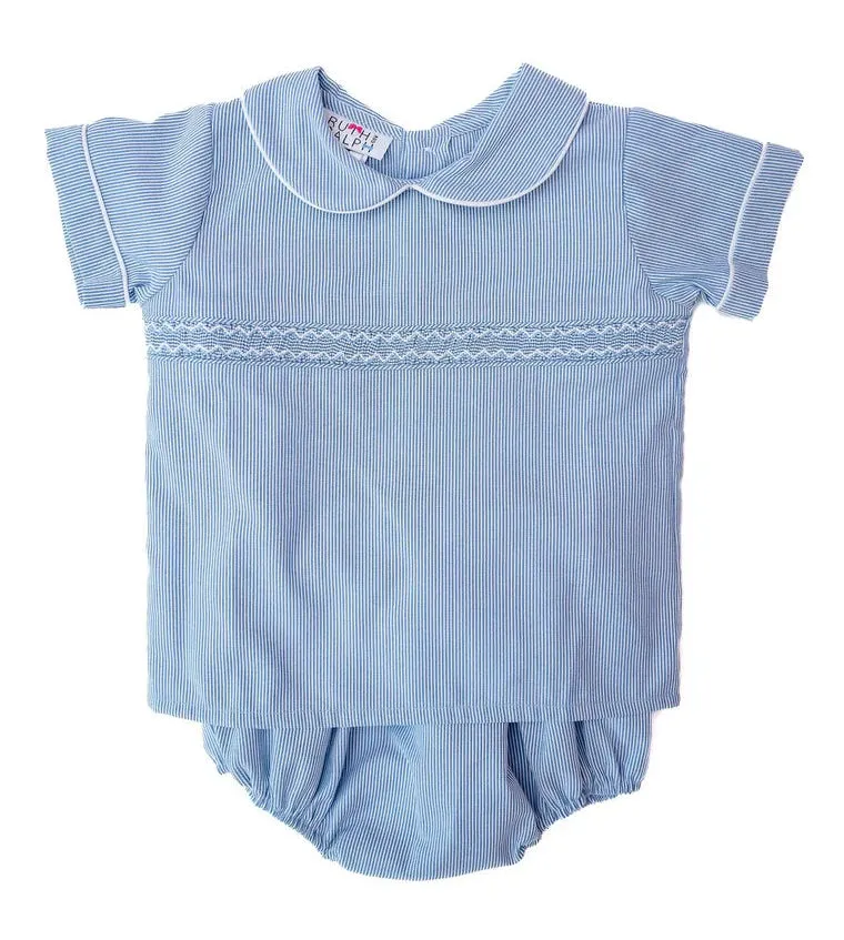 Striped Blue Samuel Diaper Set