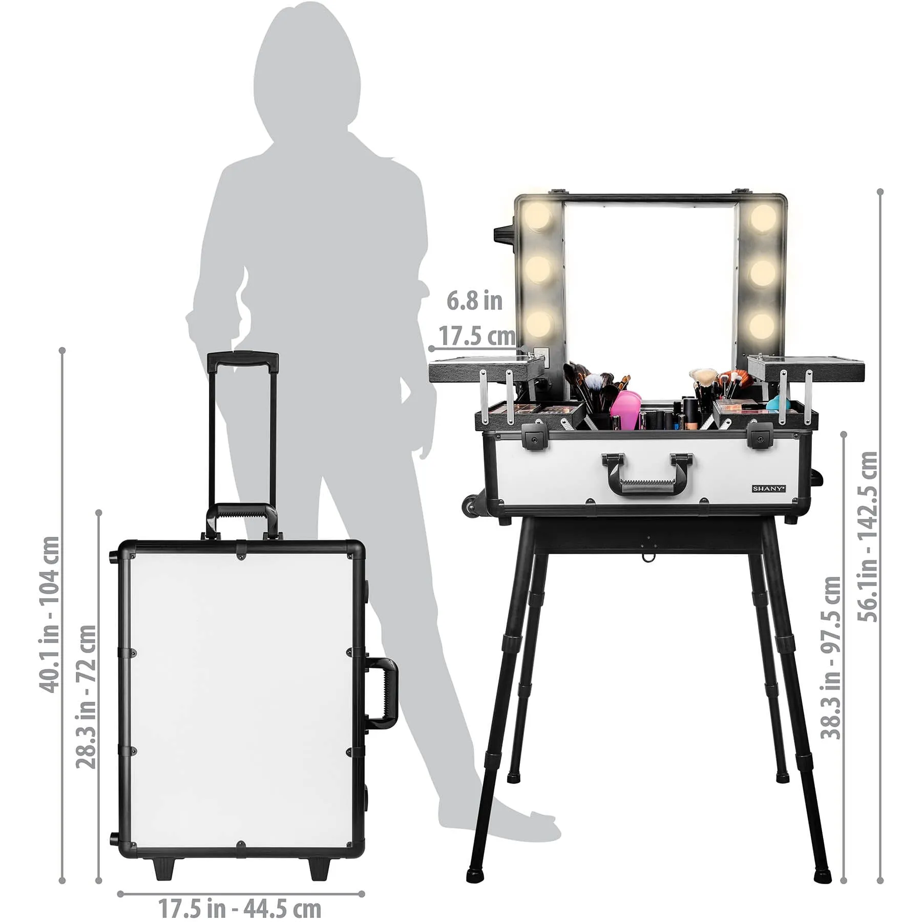 Studio ToGo Wheeled Trolley Makeup Case & Organizer with Light