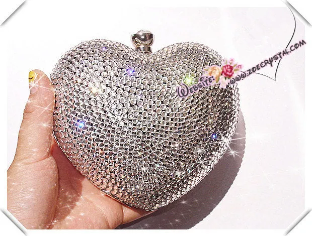 Stylish Bling and Sparkly Crystal Clutch with CC - Bridal / Bridesmaid / Wedding Clutch