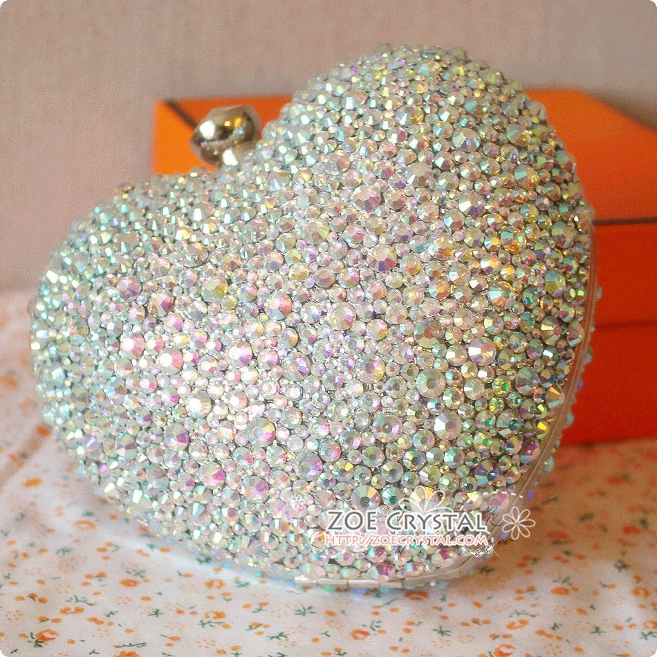 Stylish Bling and Sparkly Crystal Clutch with CC - Bridal / Bridesmaid / Wedding Clutch