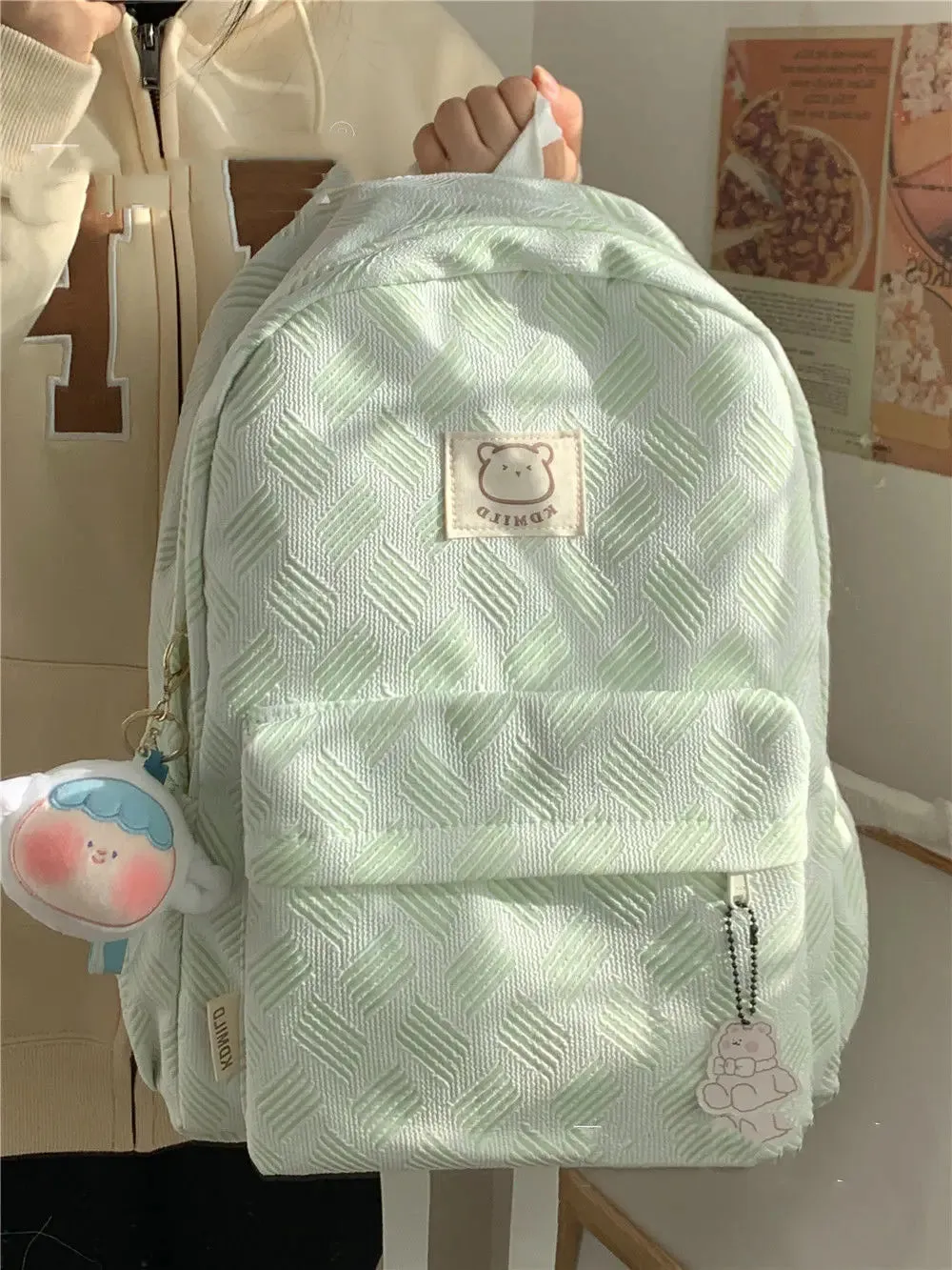 TAVIMART  -  Japanese Ins Girl Schoolbag Female Korean Version of College Style Cute Bear High School Student Backpack