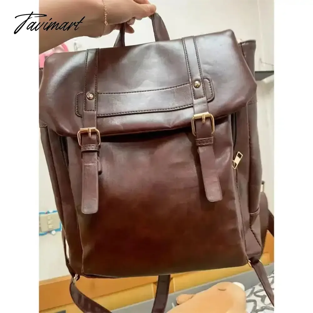 Tavimart Japanese JK Uniform Style School Backpack Women Autumn New Vintage Brown Bag College Student Classroom Backpacks