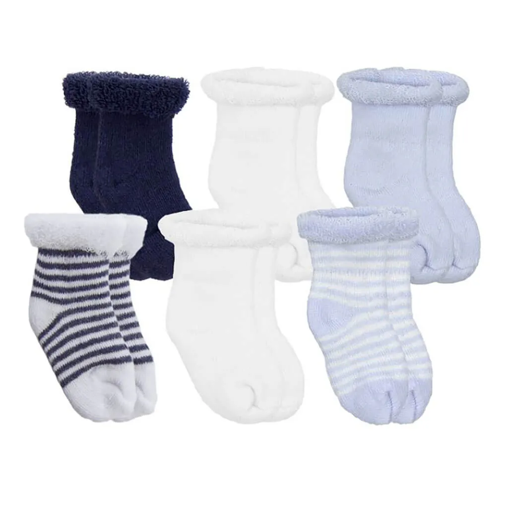 Terry Socks 6 Pack Blue