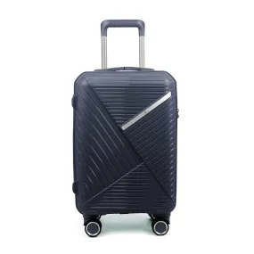 THE CLOWNFISH Denzel Series Luggage Polypropylene Hard Case Suitcase Eight Wheel Trolley Bag with TSA Lock- Navy Blue (Medium size, 66 cm-26 inch)