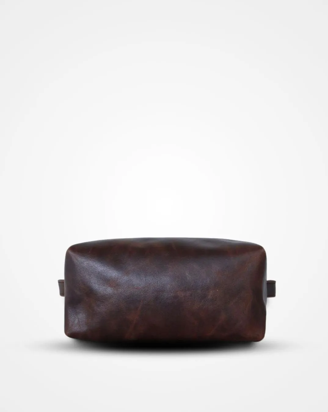 The Crushed Brown Leather Travel Toiletry Bag II DOPP Kit