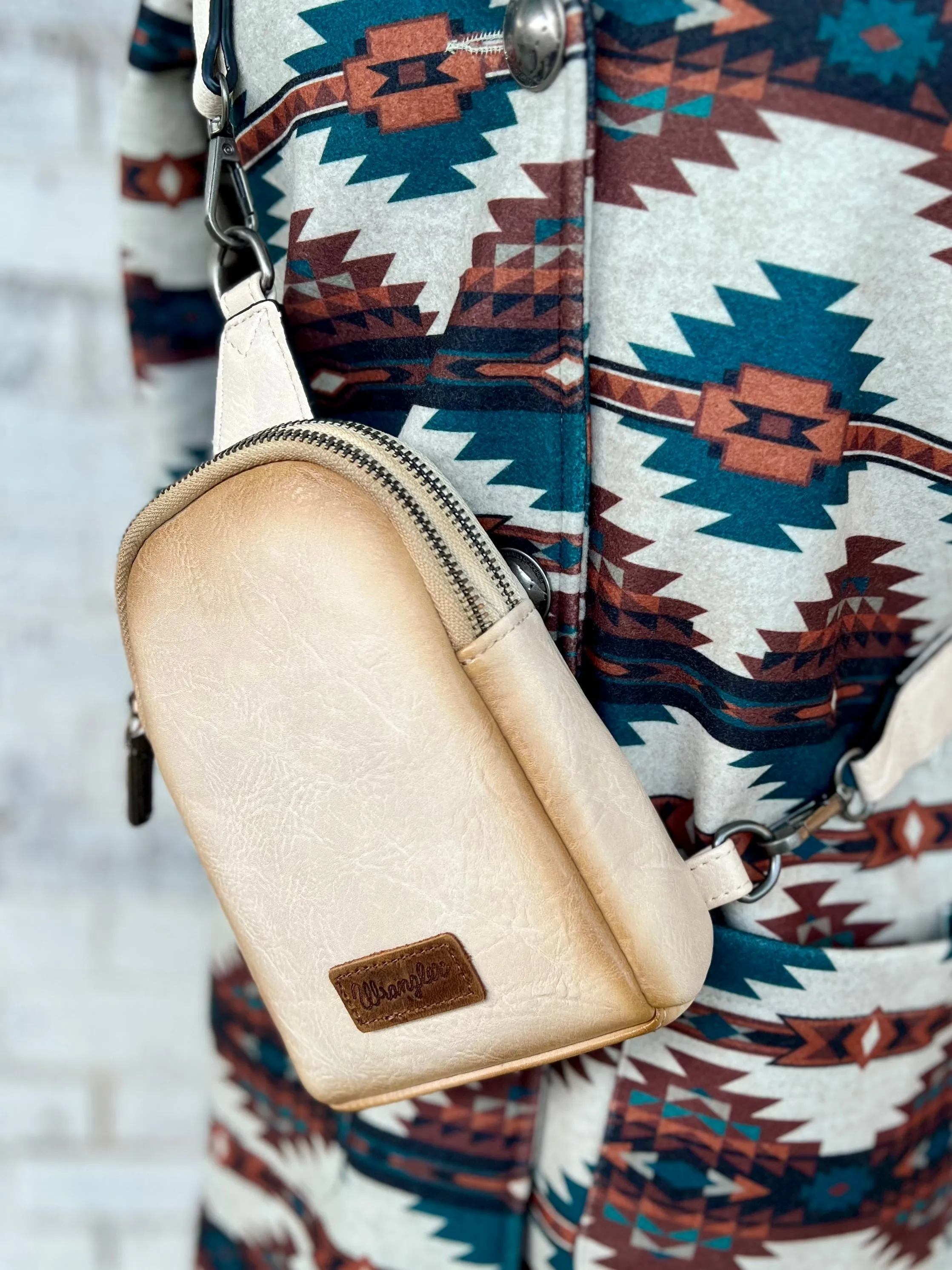 The Original Wrangler Cream Sling Back Crossbody Bag