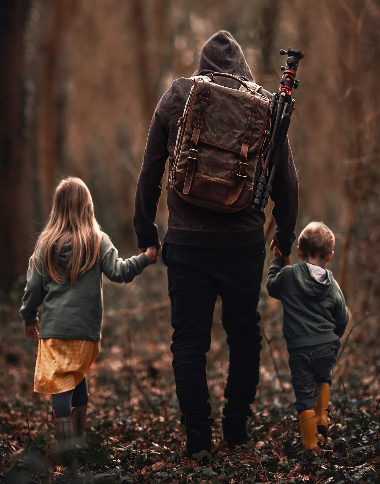 The Stanton Pro waxed canvas and leather Camera Backpack