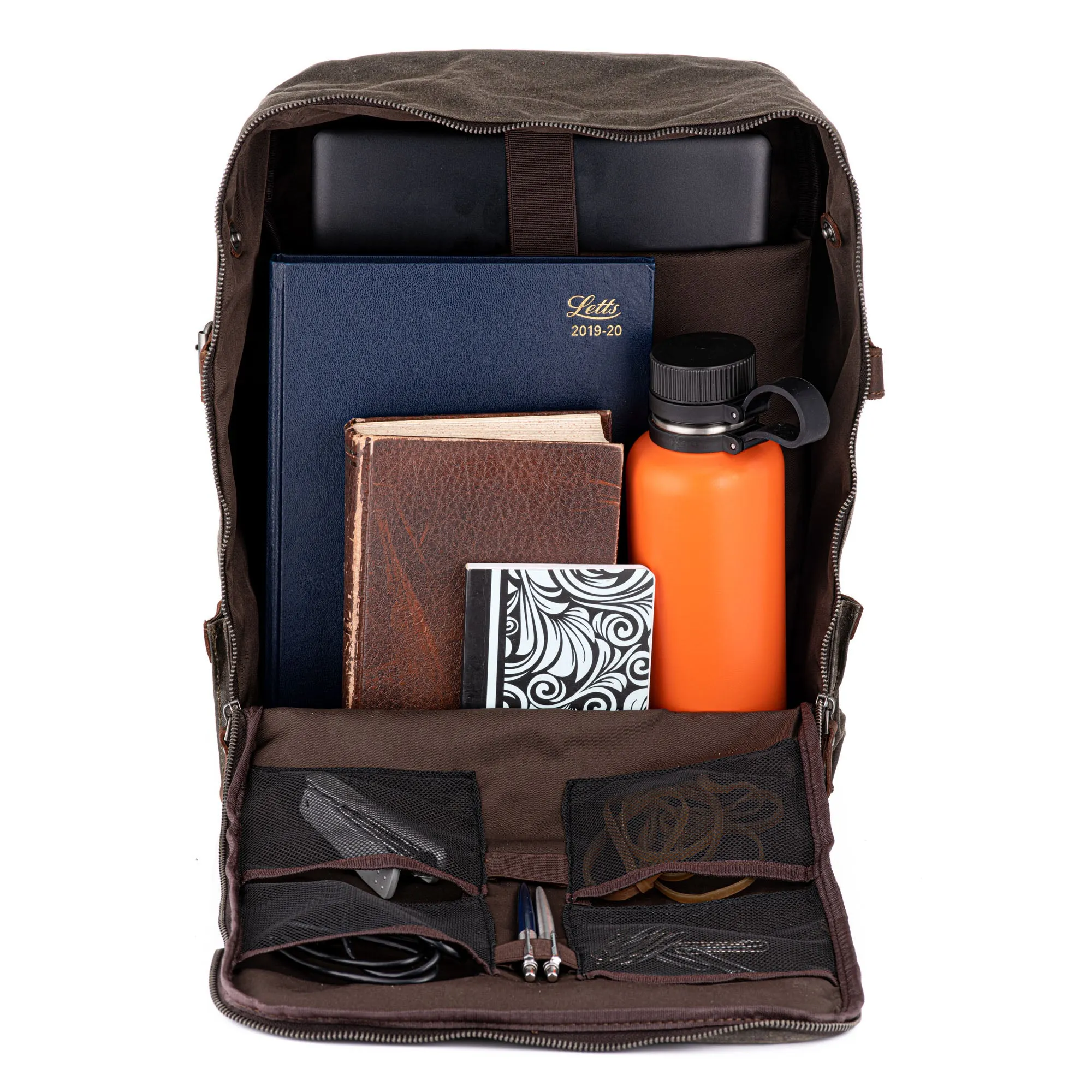 The Stanton Pro waxed canvas and leather Camera Backpack