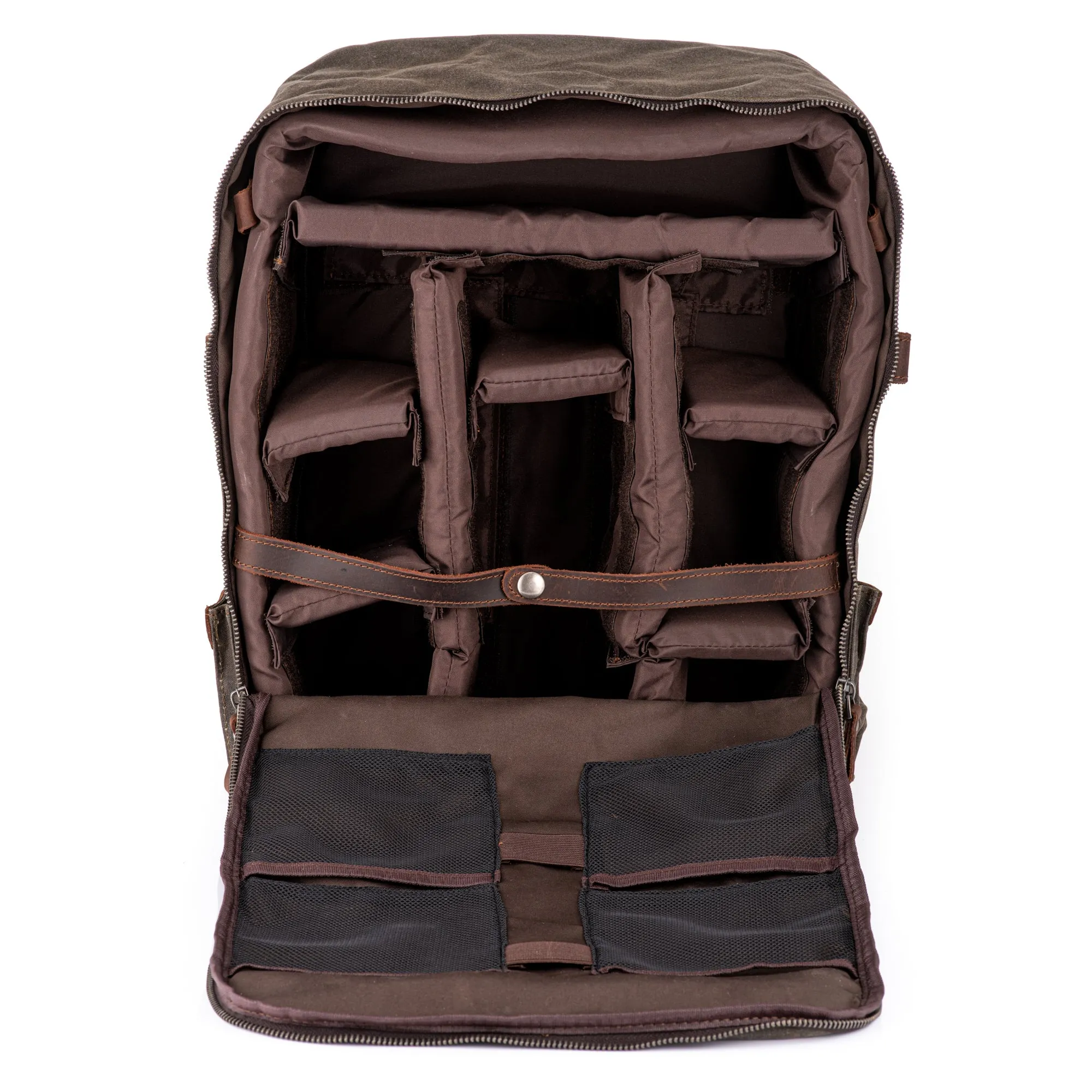 The Stanton Pro waxed canvas and leather Camera Backpack