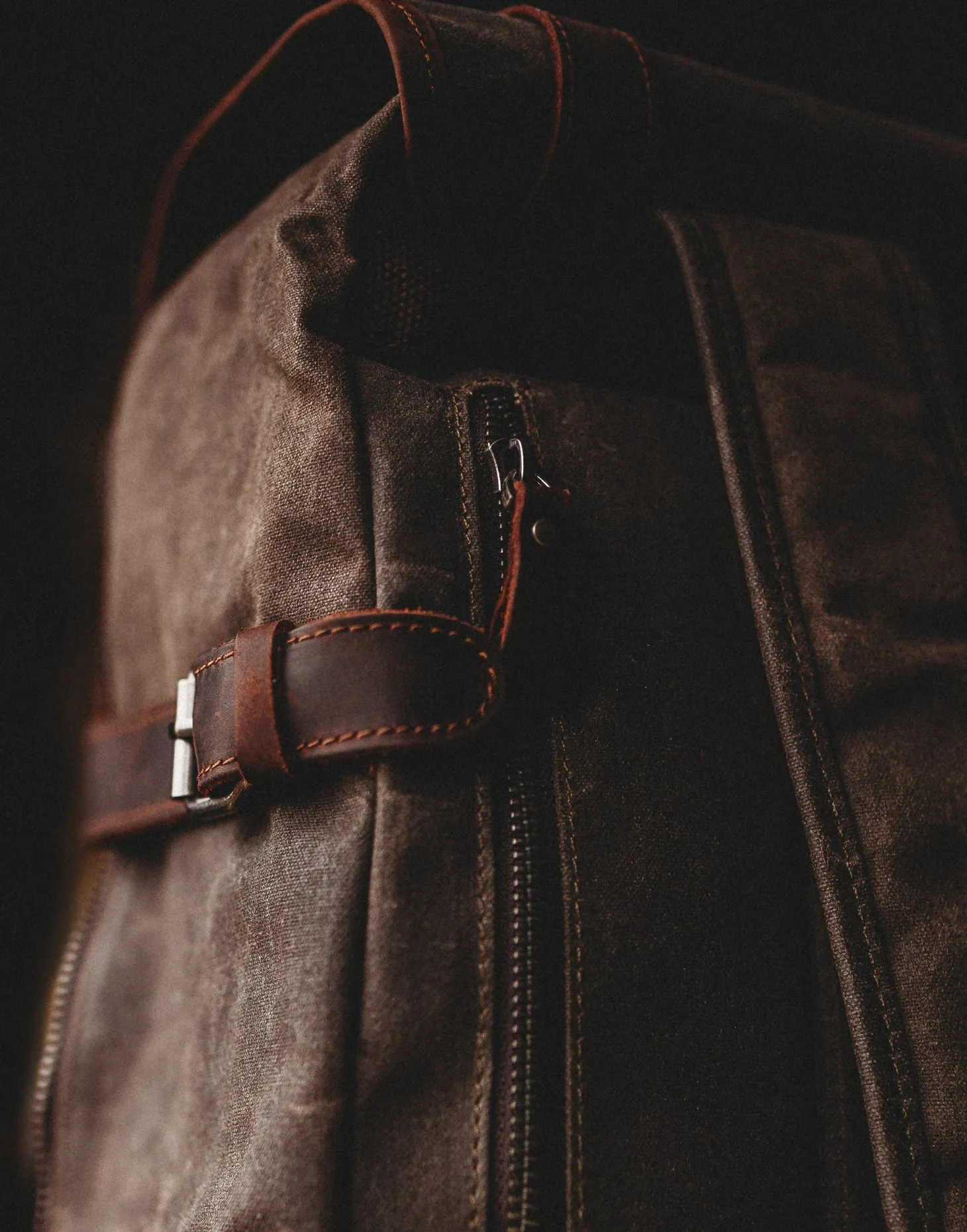 The Stanton Pro waxed canvas and leather Camera Backpack