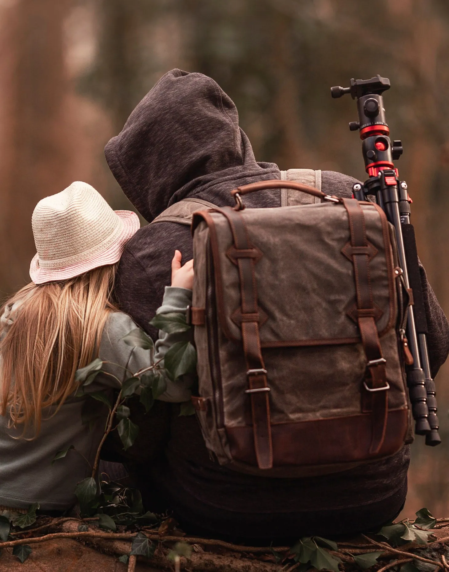 The Stanton Pro waxed canvas and leather Camera Backpack