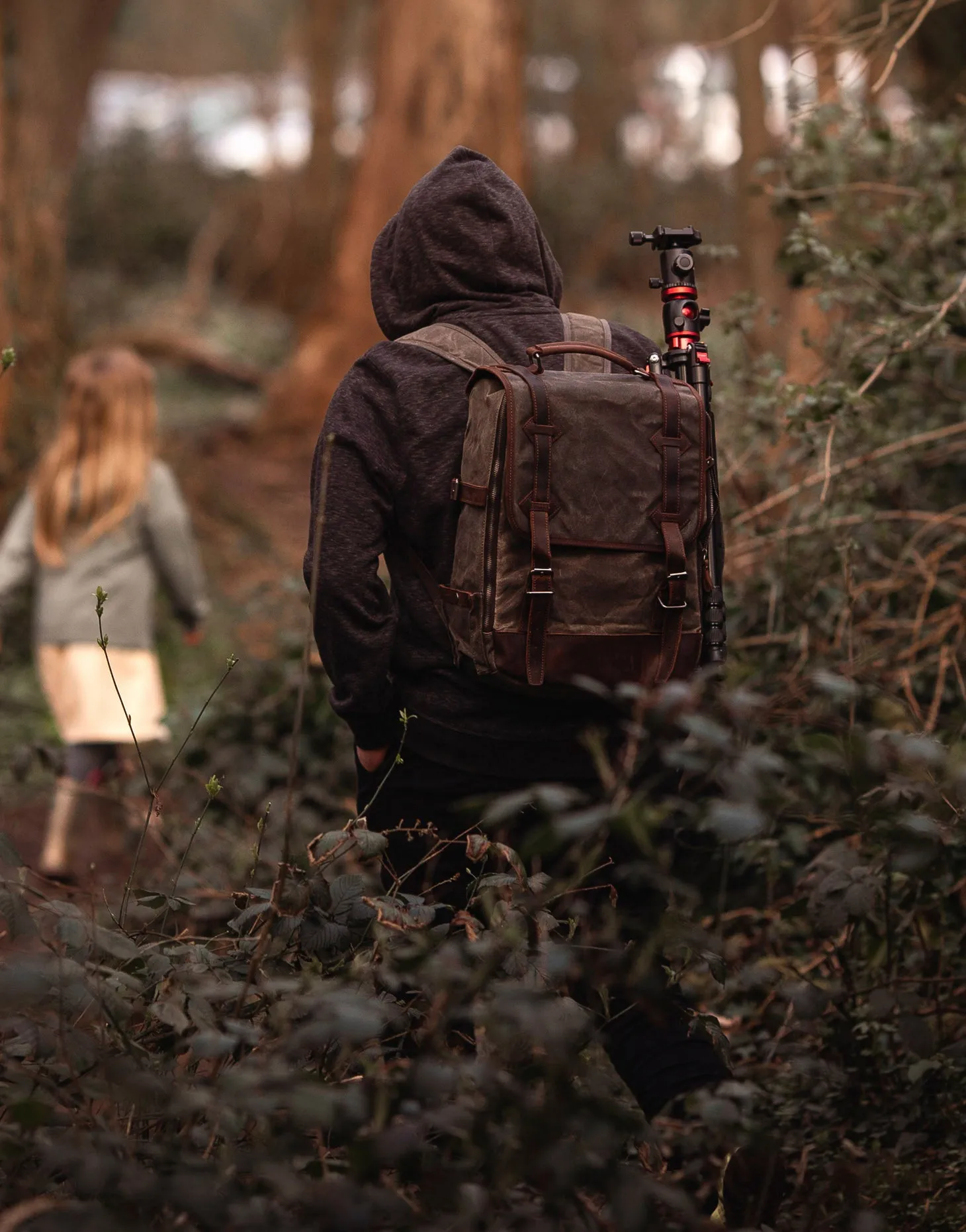 The Stanton Pro waxed canvas and leather Camera Backpack