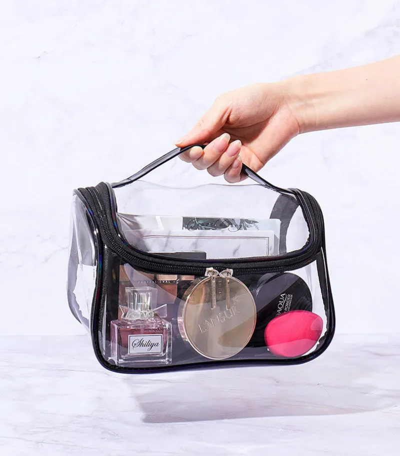 Transparent PVC PU Makeup Bag Travel Cosmetic Bag Large Make Up Toiletry Bag With Zipper Large Capacity S4570652