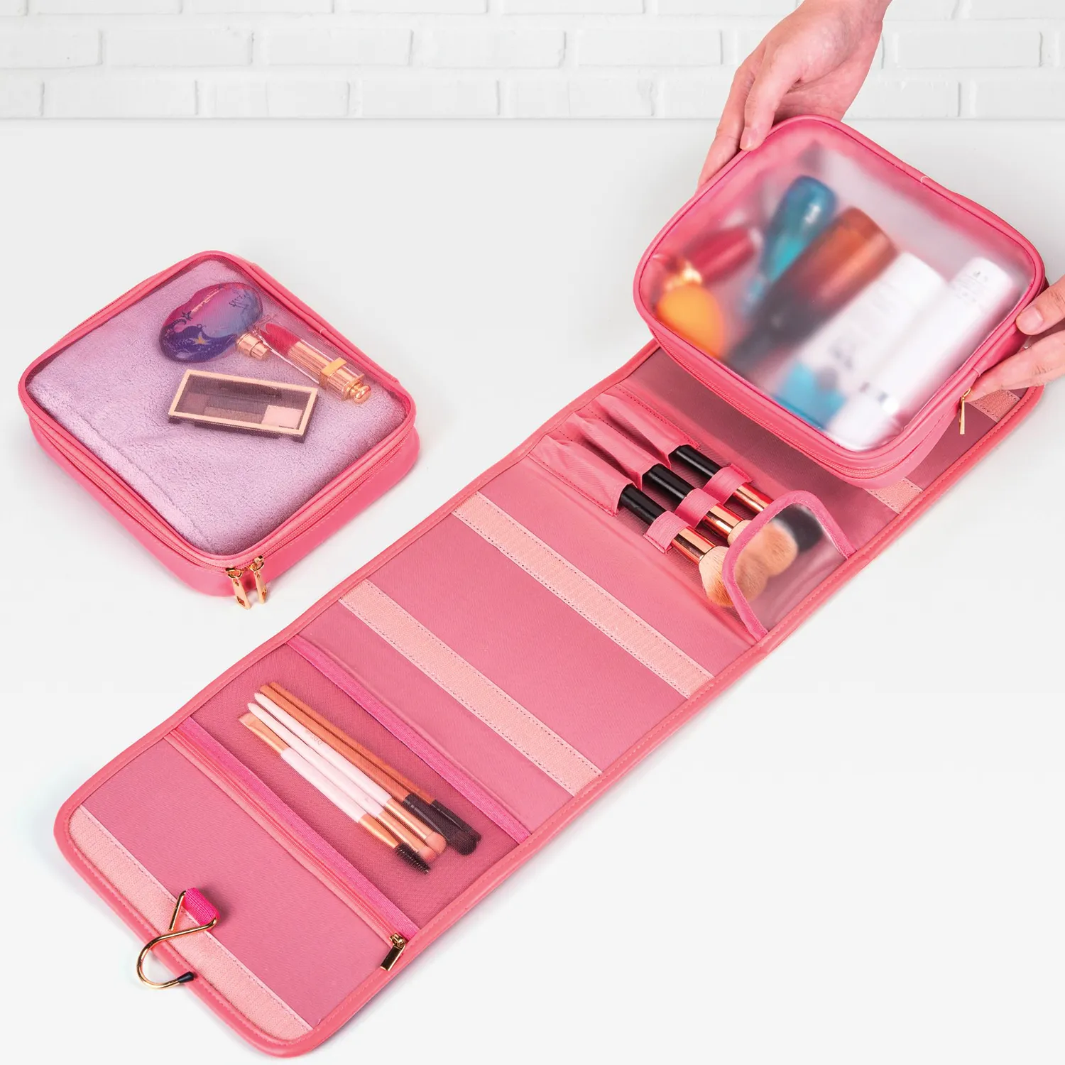 Travel Bags for Women Toiletry and Makeup - Pink