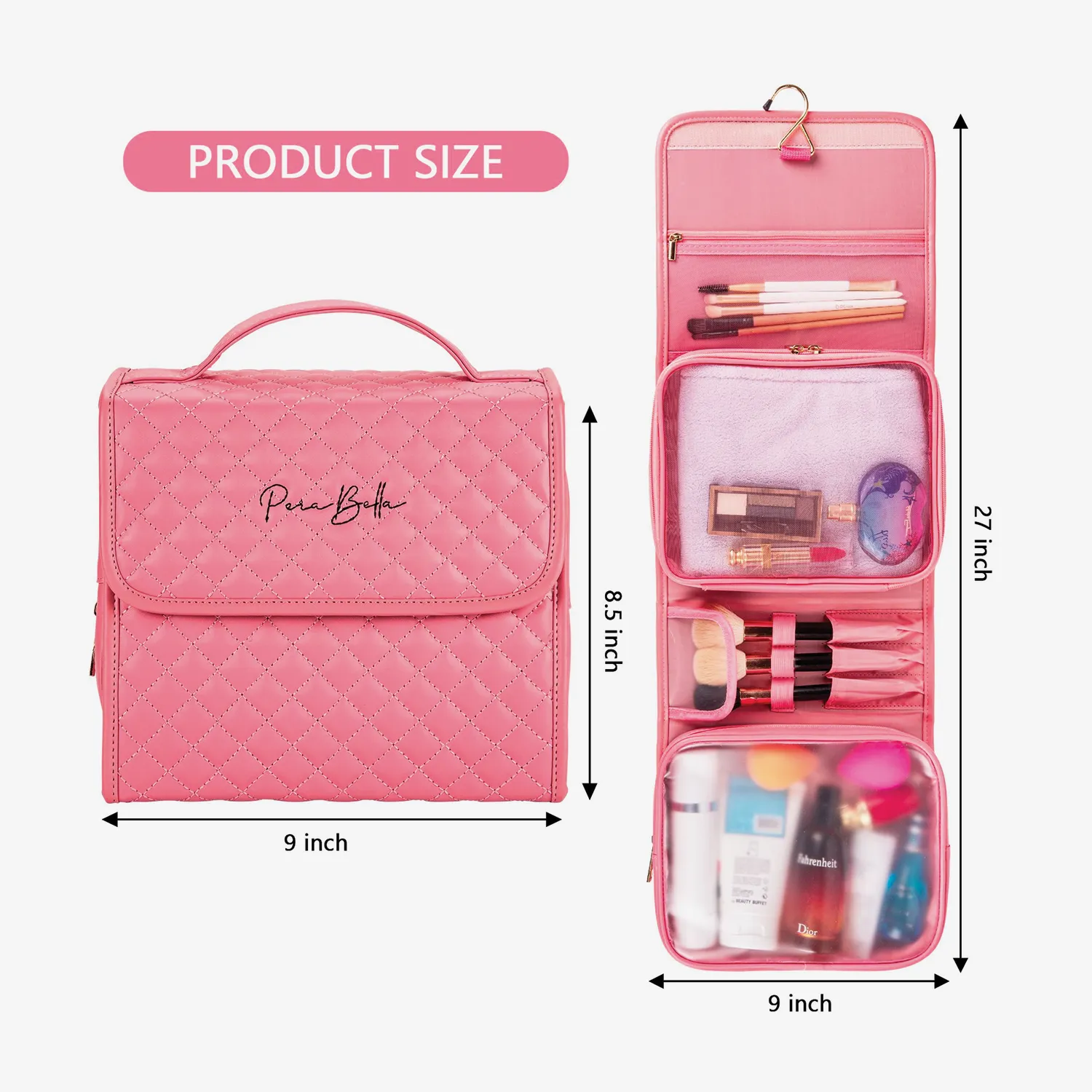 Travel Bags for Women Toiletry and Makeup - Pink