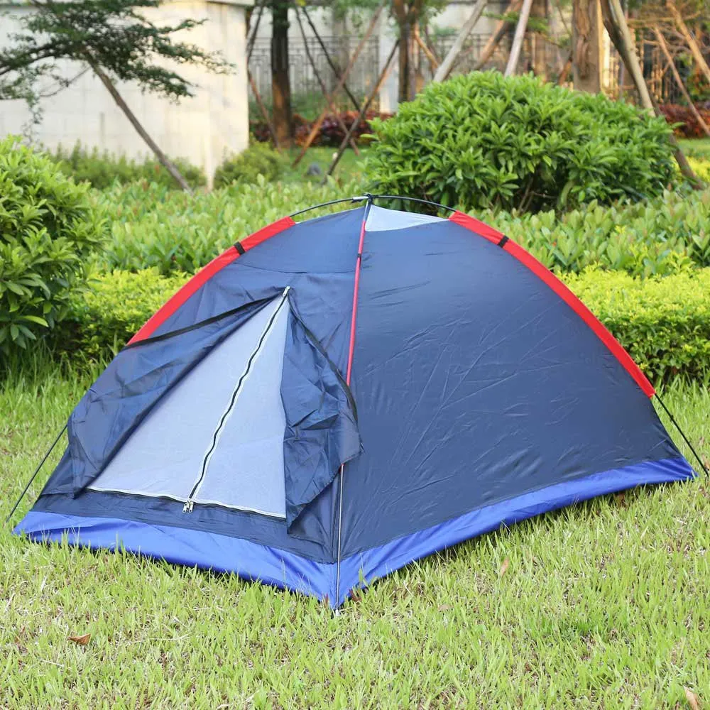 Two Person Tent Outdoor Camping Tent Kit Fiberglass Pole Water Resistance with Carry Bag