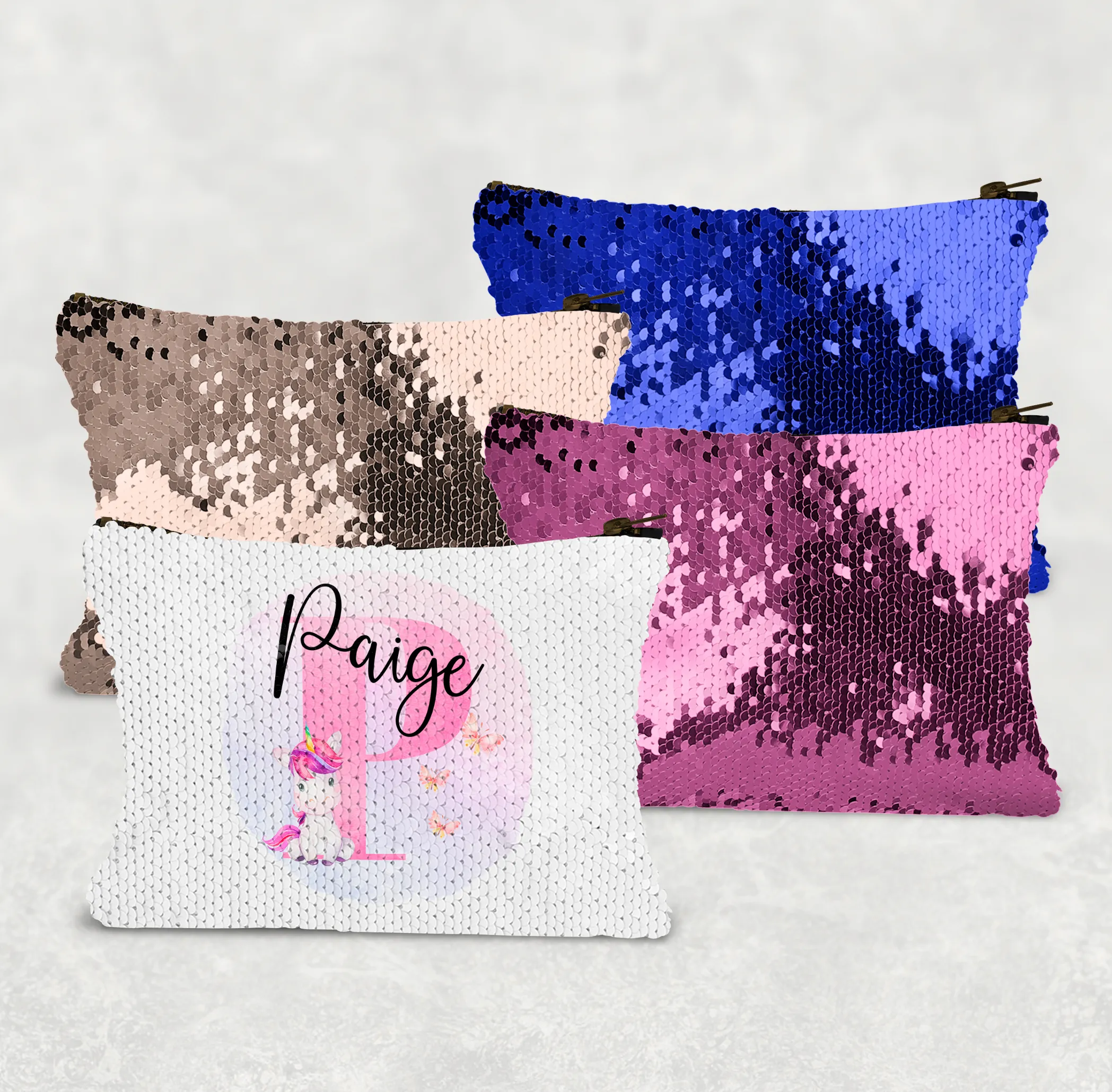 Unicorn Alphabet Personalised Sequin Bag