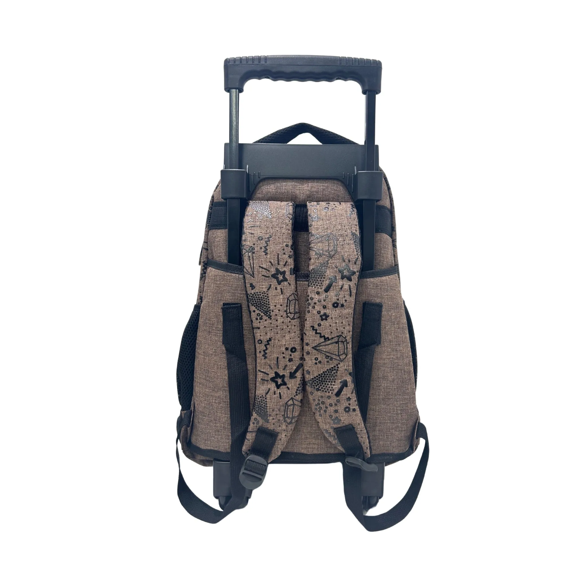 Unisex Graphic 3-Piece Trolley Backpack Set