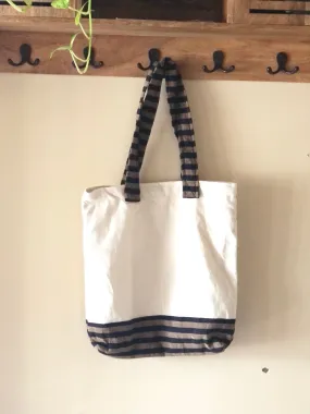 Upcycle Cotton Tote Bags Blue, Eco Friendly Grocery Bags