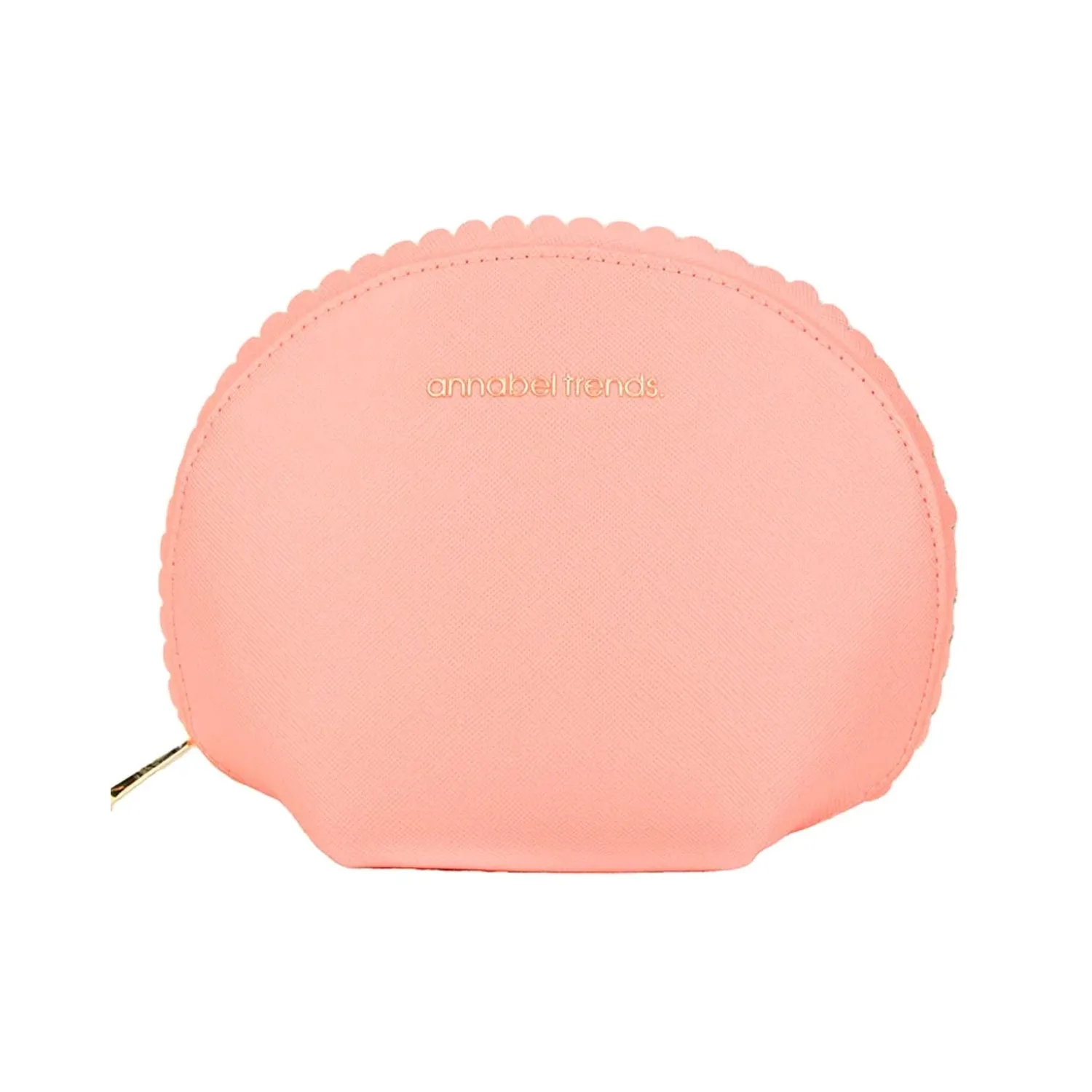 Vanity Pouch Scalloped Medium - Peach Pink