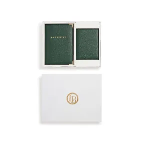 Vegan Passport Holder & Bi-fold CC holder Gift Box - Nutcombe Green