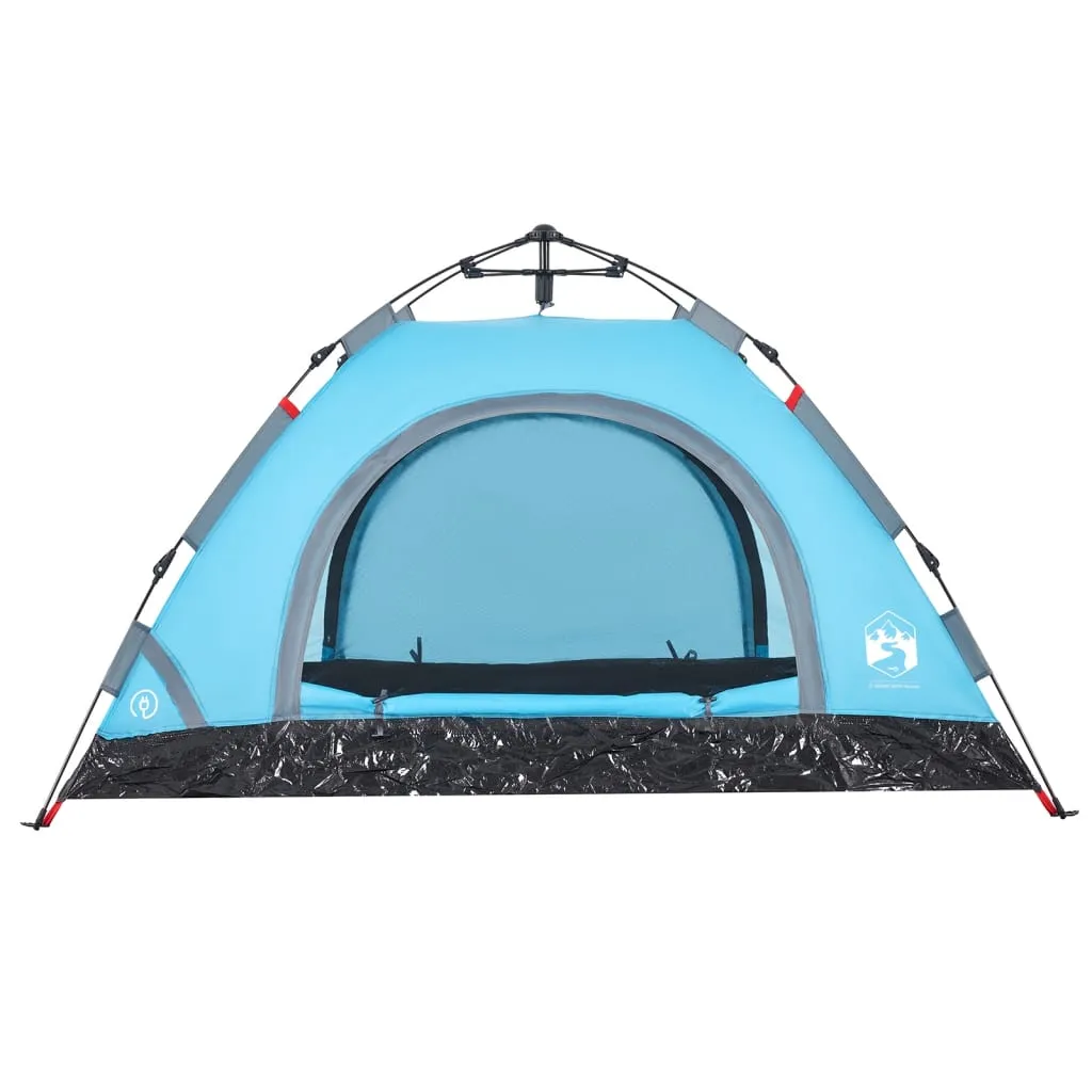 vidaXL Camping Tent 2-Person Blue Quick Release