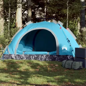 vidaXL Camping Tent 2-Person Blue Quick Release