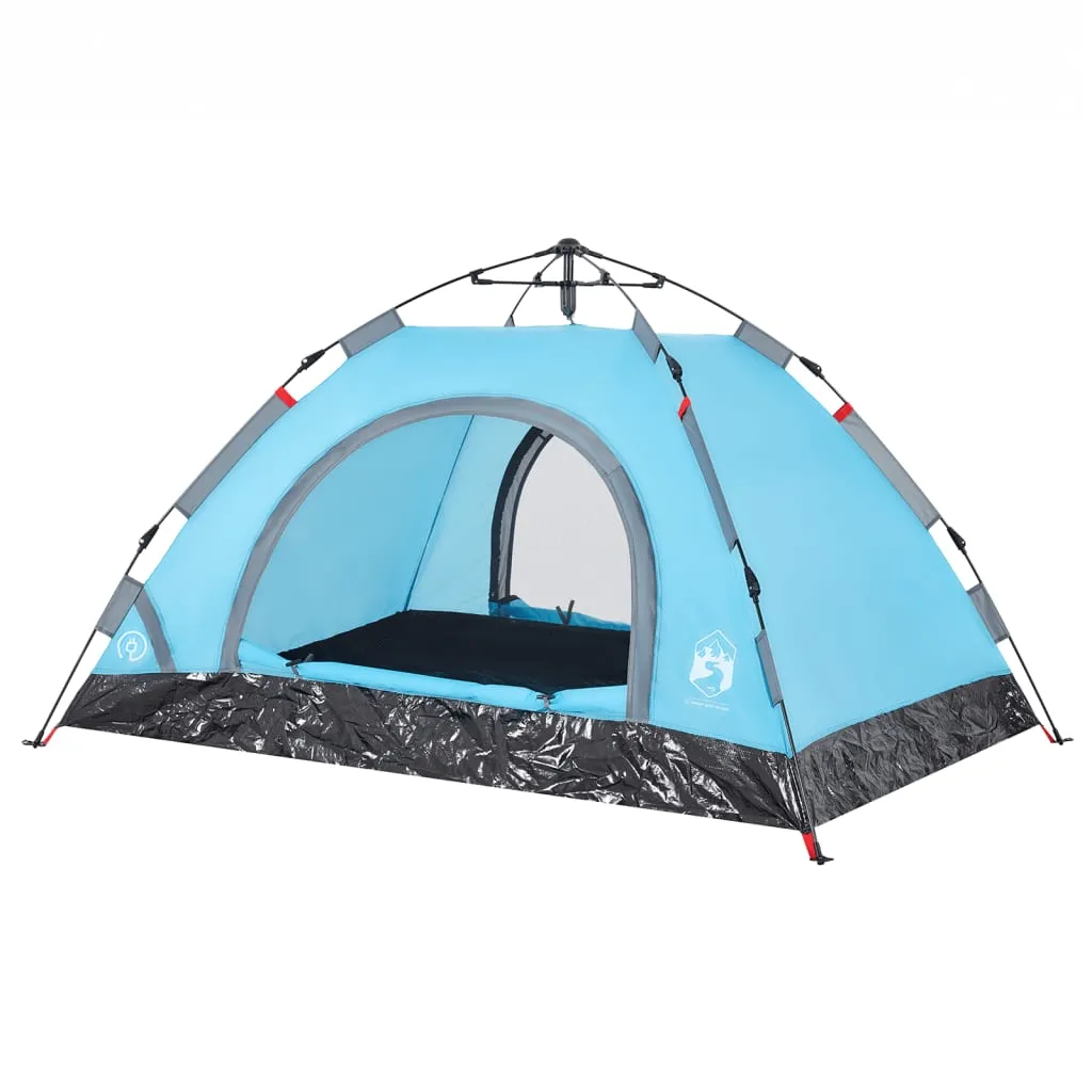 vidaXL Camping Tent 2-Person Blue Quick Release