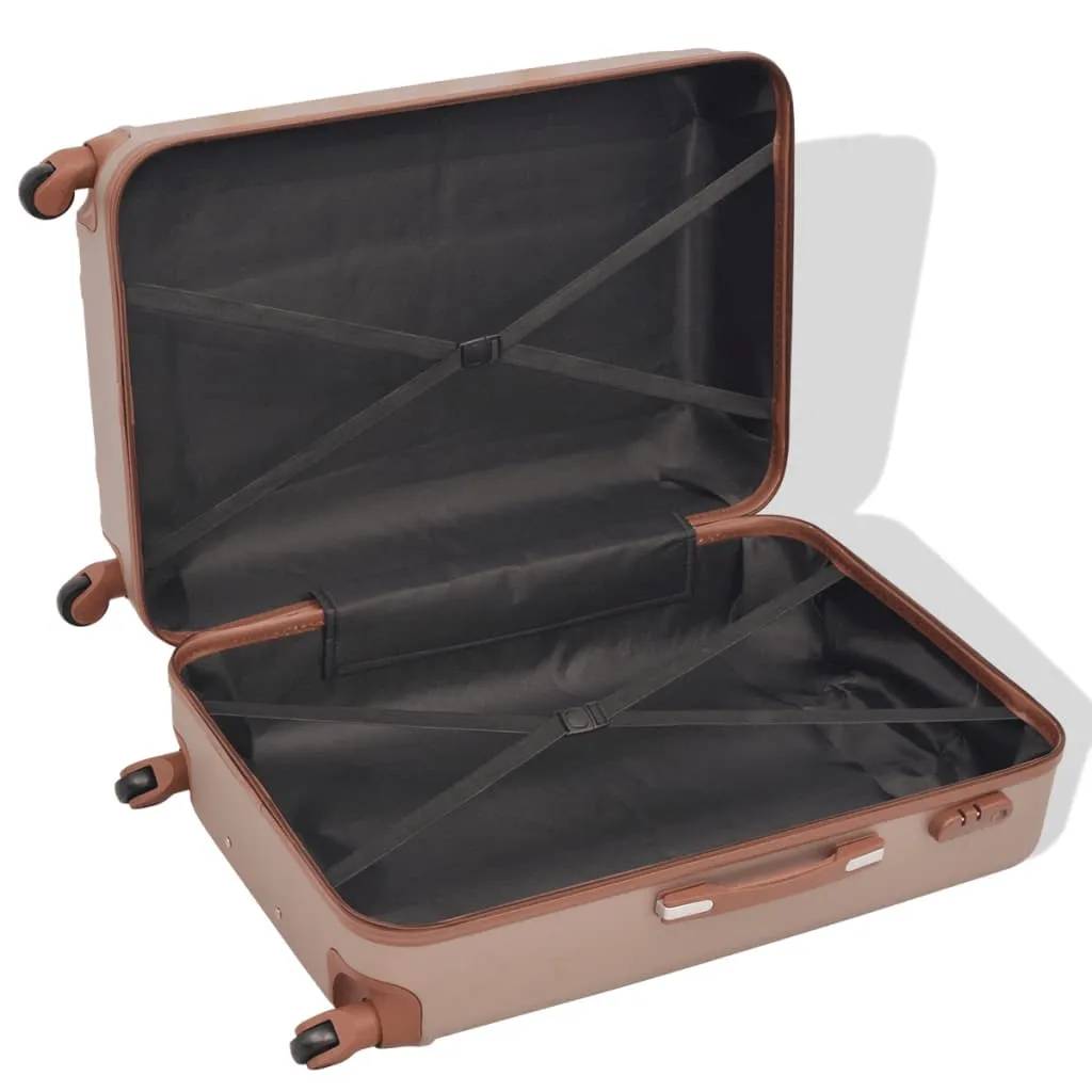 vidaXL Four Piece Hardcase Trolley Set Champagne