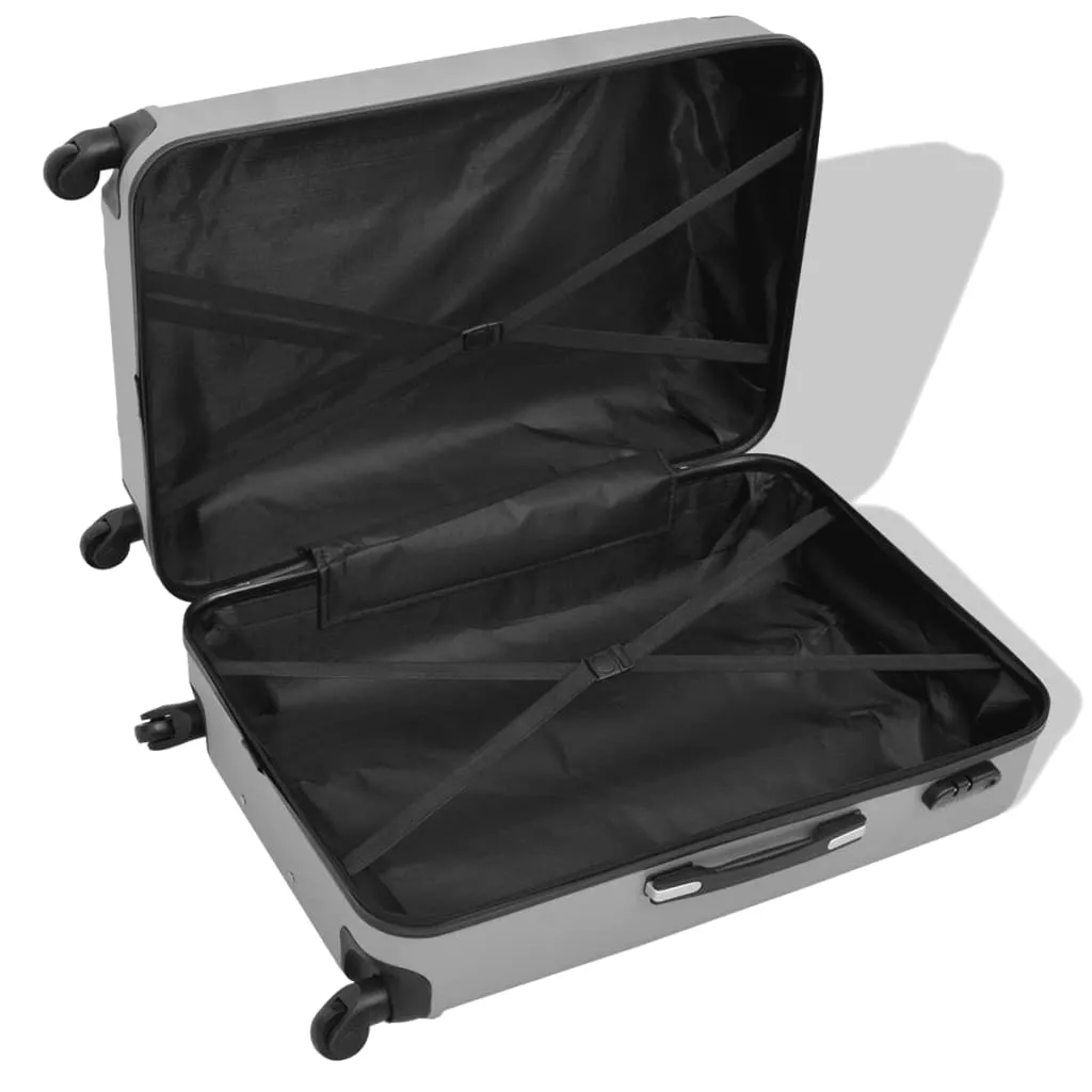 vidaXL Four Piece Hardcase Trolley Set Silver