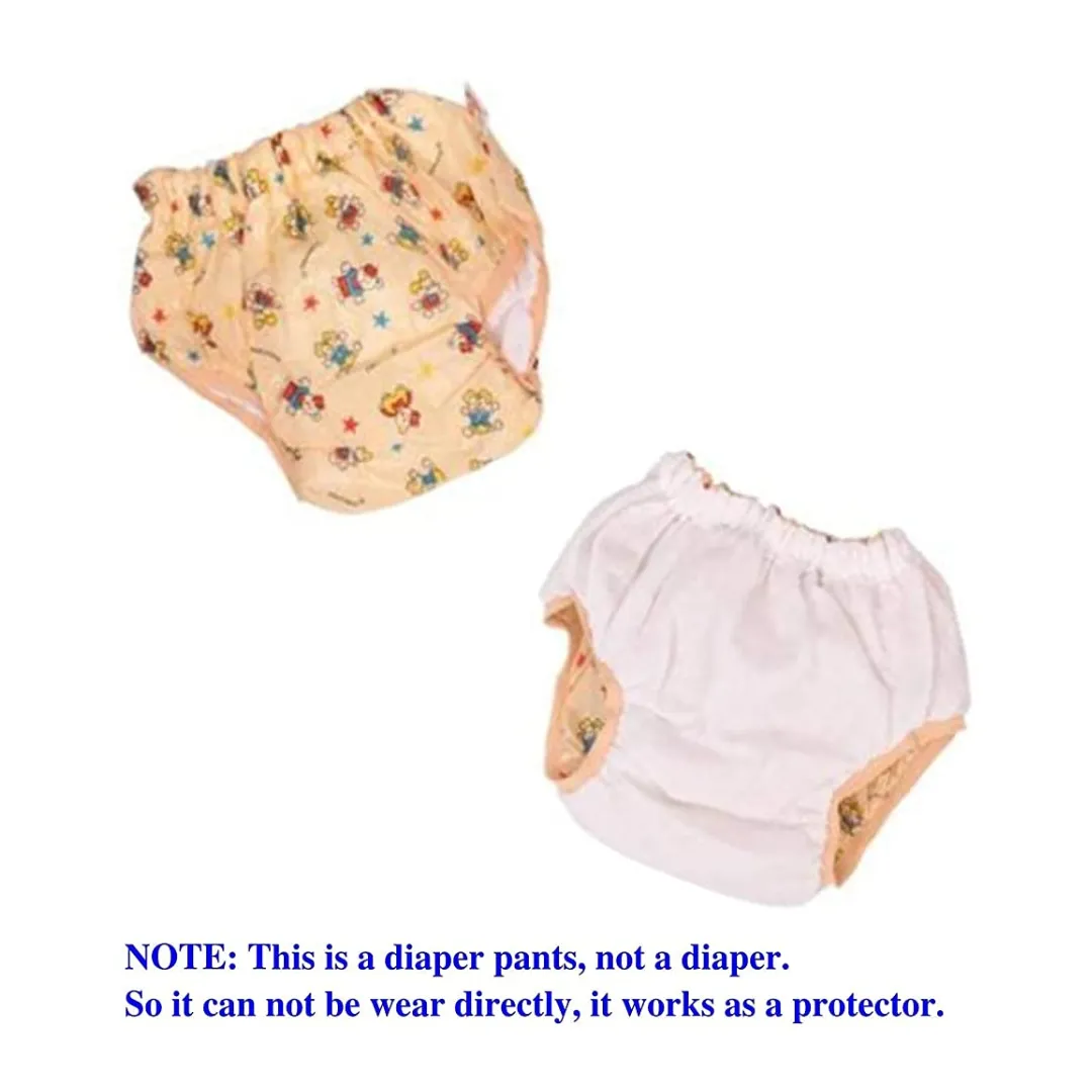 Washable Diaper Pants in Polyester PVC Jacket for Newborn Baby (Medium, Pack of 3)