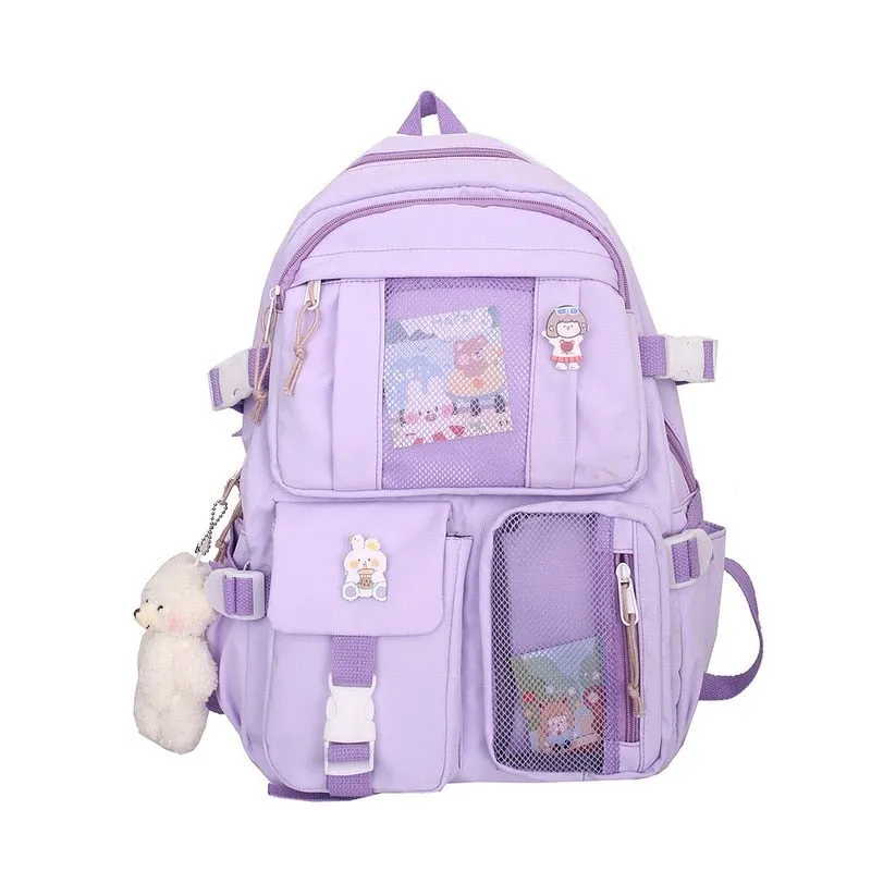 Wenkouban 2022 Buckle Badge Women's Backpack