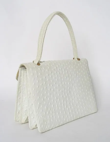 White Ostrich Handbag