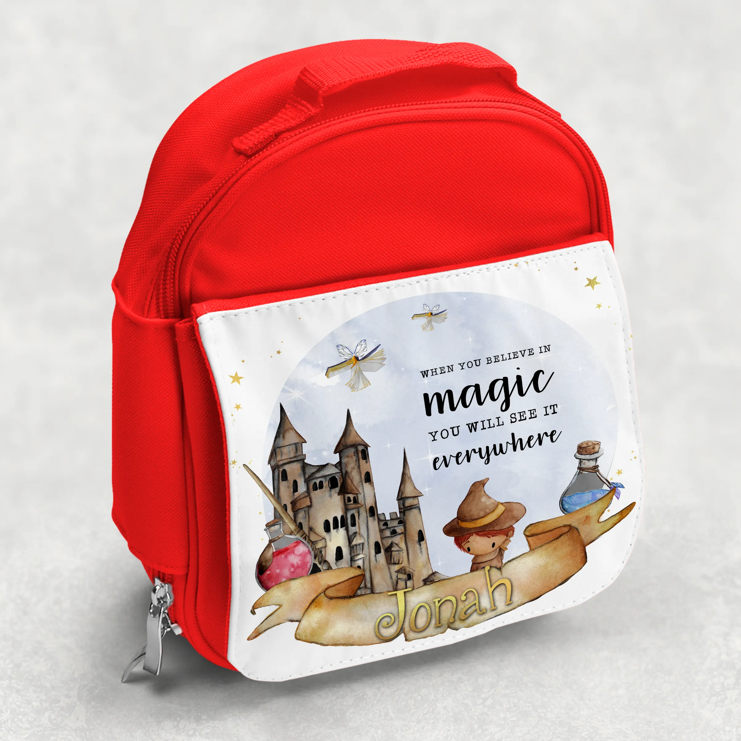 Wizard Believe in Magic Personalised Kids Insulated Lunch Bag