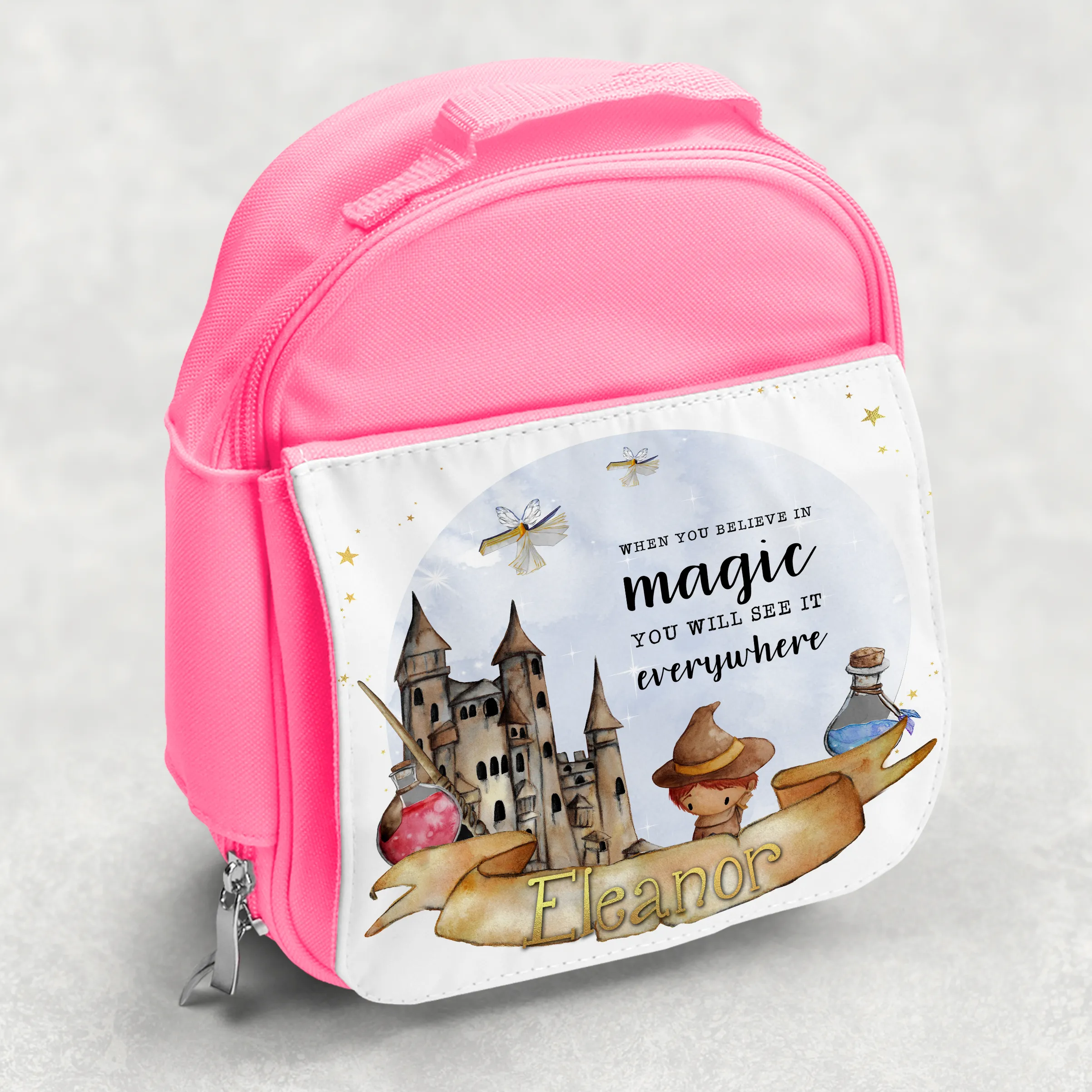 Wizard Believe in Magic Personalised Kids Insulated Lunch Bag