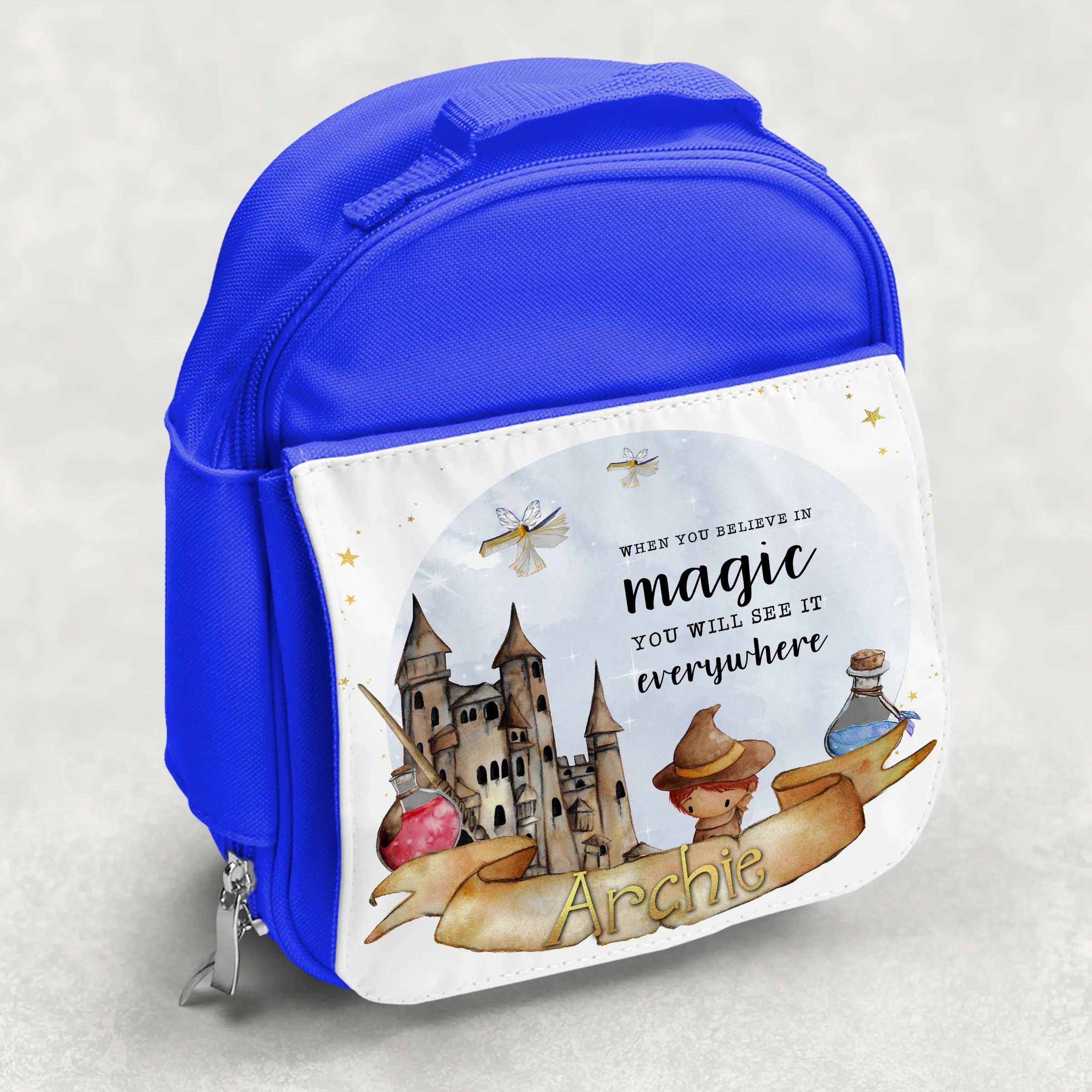 Wizard Believe in Magic Personalised Kids Insulated Lunch Bag