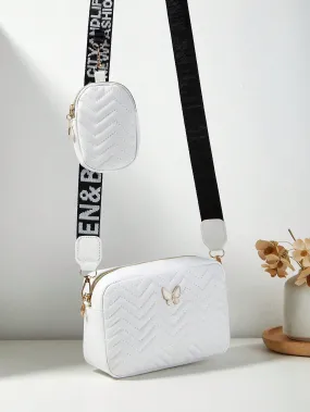 Women's Embroidery Butterfly Pattern Diaper Bag Shoulder Bag Crossbody Bag