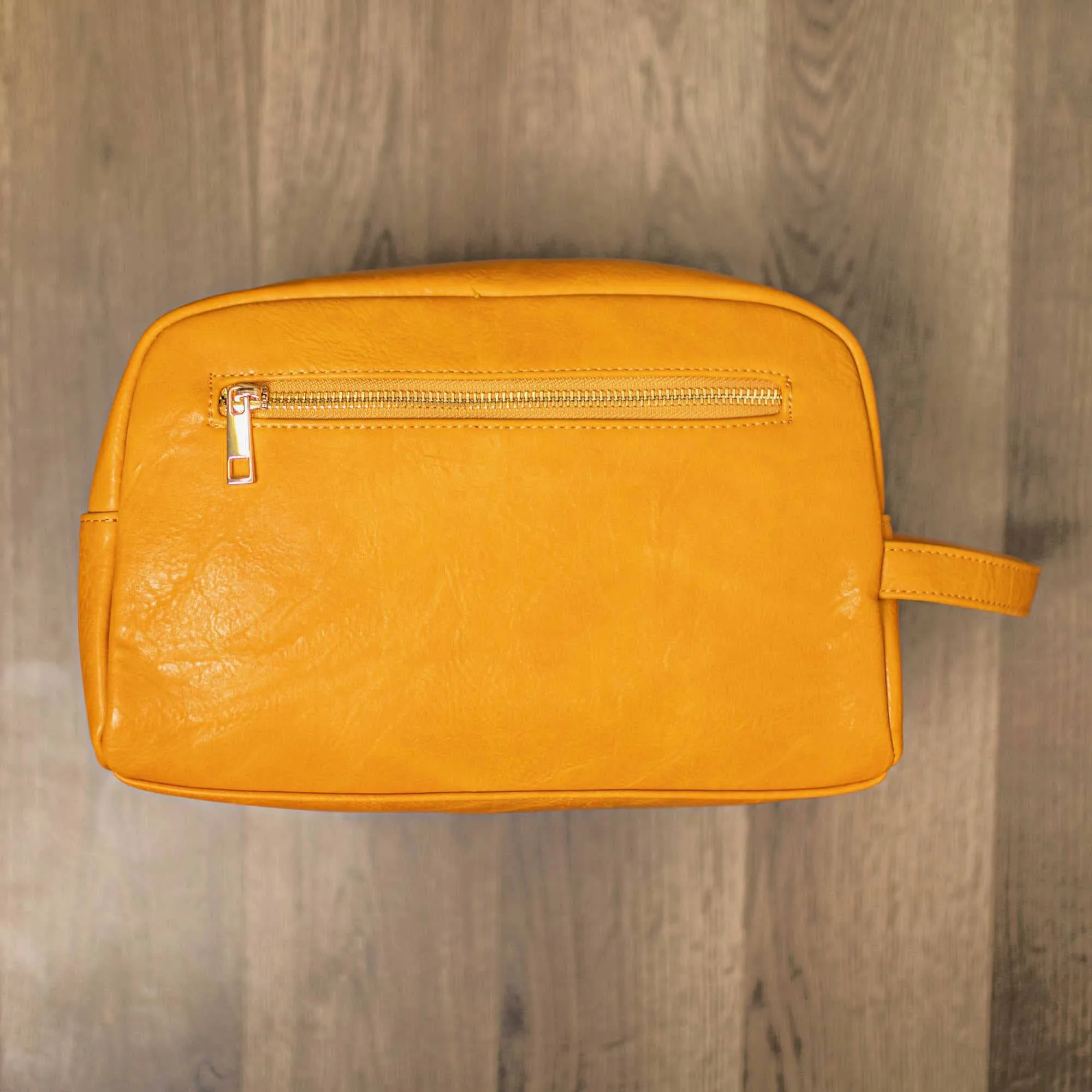 Yellow Leather Toiletry Bag