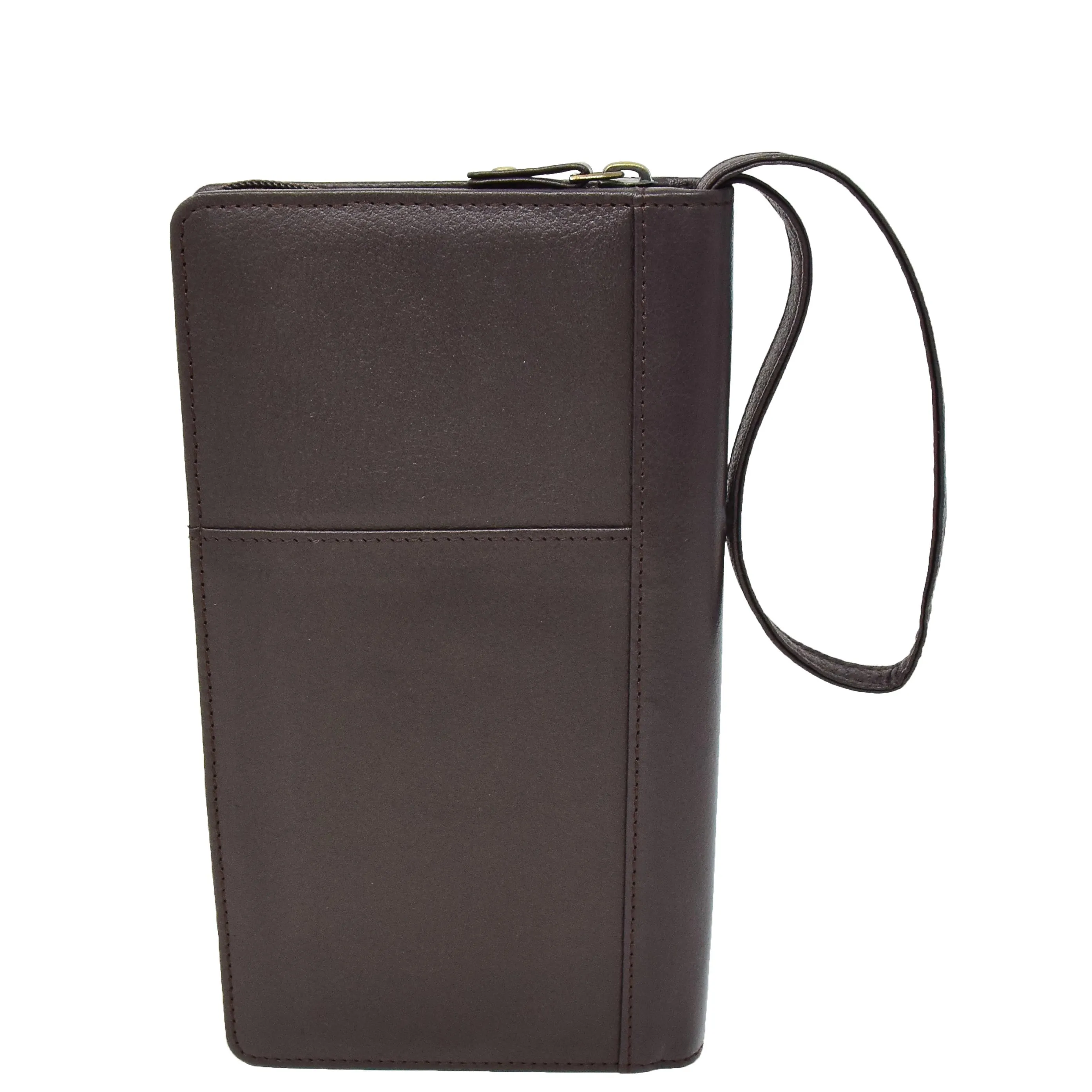 Zip Around Documents Leather Wallet Perth Brown